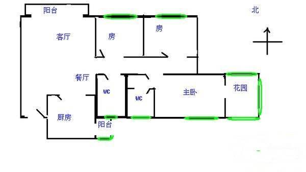 美景花园四期（港城春晓）3室2厅2卫103㎡户型图