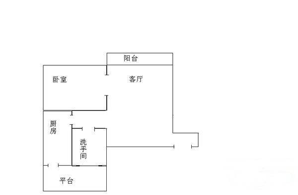 金山城1室1厅1卫49㎡户型图