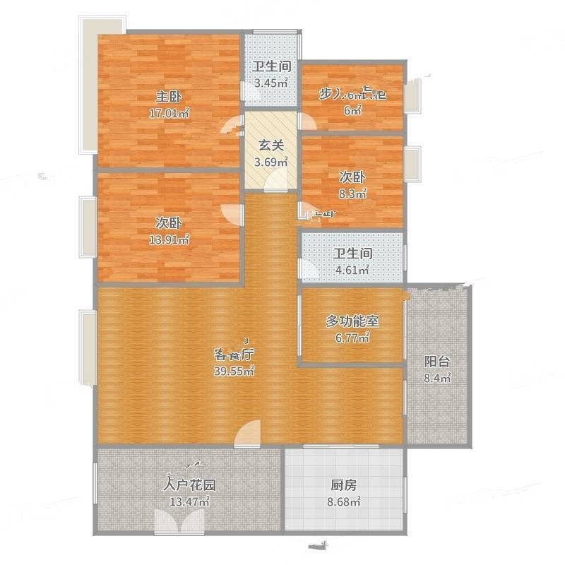 凯茵新城岭峰3室0厅0卫167㎡户型图