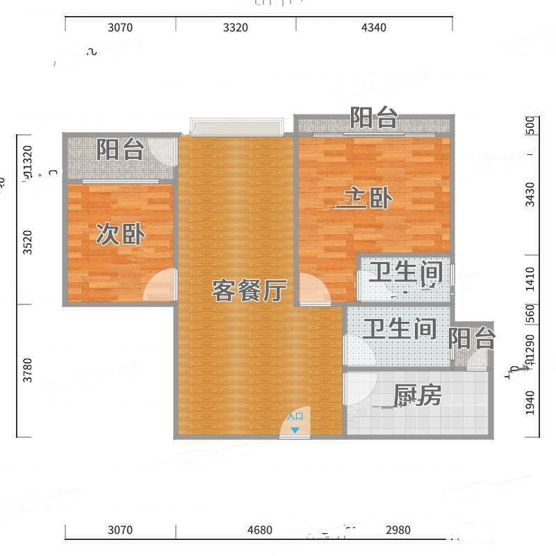 凯茵新城A10区日出康城2室0厅0卫100㎡户型图