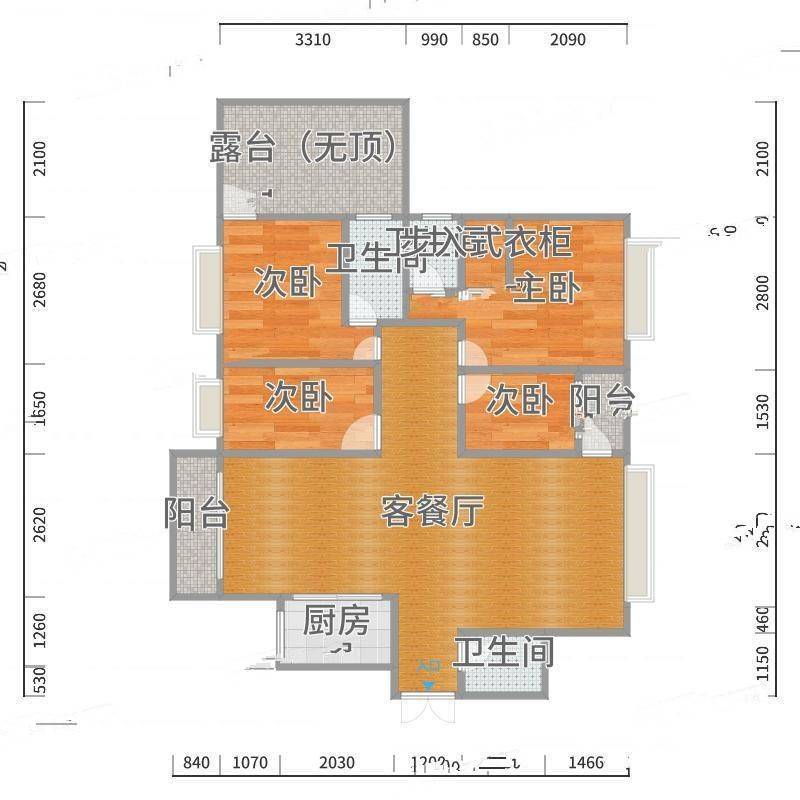 凯茵新城A10区日出康城4室0厅0卫76㎡户型图