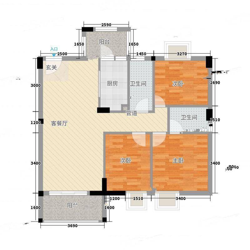 骏隆轩·幸福里8号3室0厅0卫106㎡户型图