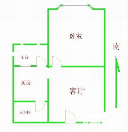 银领时代公寓1室1厅1卫45㎡户型图