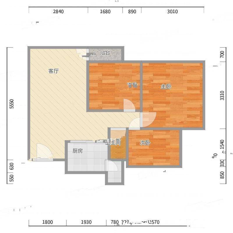 银领时代公寓3室0厅0卫56㎡户型图