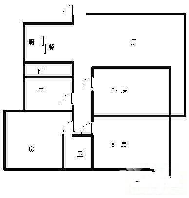 中澳新城景湖居3室2厅2卫117㎡户型图