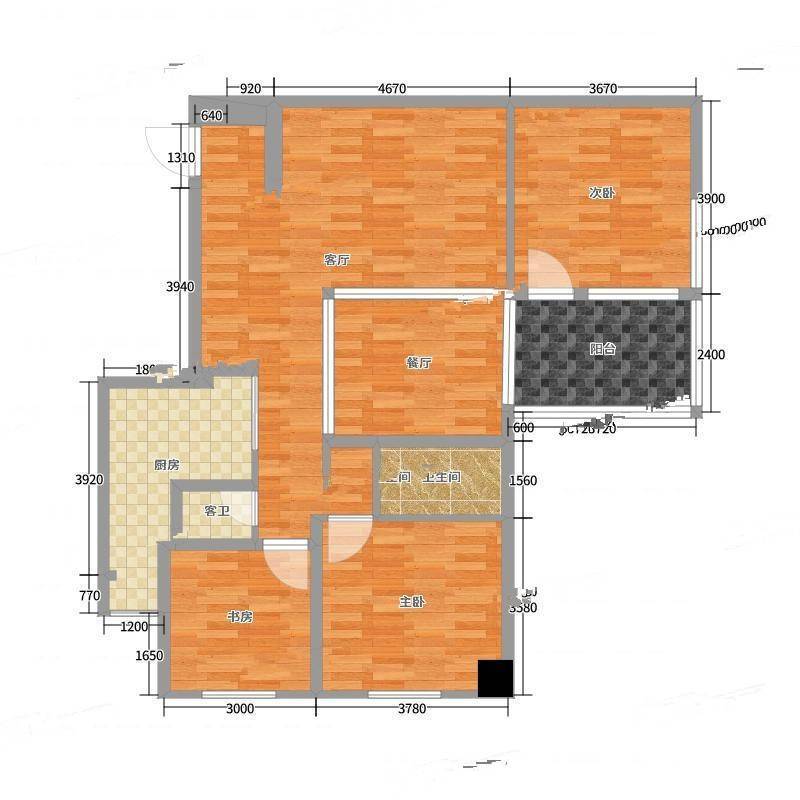 曼哈顿国际社区3室0厅0卫120㎡户型图