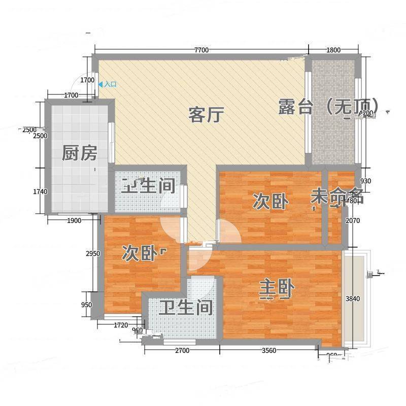 远达南山花园3室0厅0卫114㎡户型图