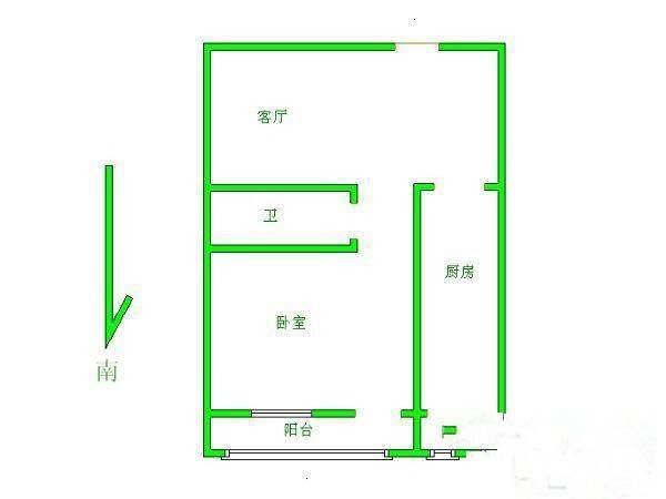 卫楼新村二期1室1厅1卫28㎡户型图