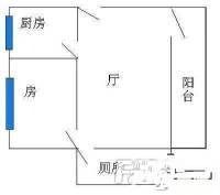 大华国际港公寓1室1厅1卫40㎡户型图