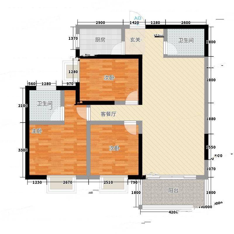 陆都花园5号楼3室0厅0卫124㎡户型图