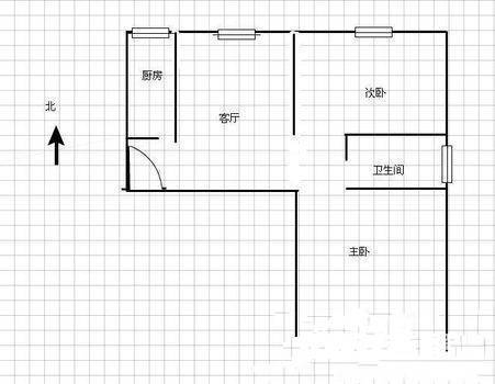 丰收园2室1厅1卫87㎡户型图