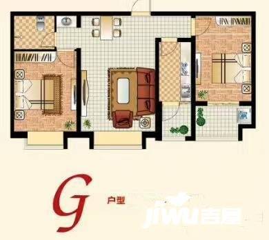 卓达太阳城希望之洲2室2厅1卫90.5㎡户型图