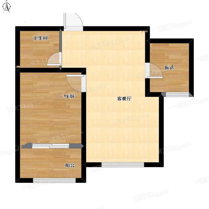 上东城小区1室1厅0卫63㎡户型图