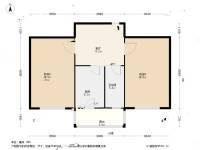 为民楼2室1厅1卫56.2㎡户型图