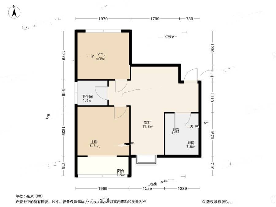 卓达太阳城希望之洲2室2厅1卫92.3㎡户型图