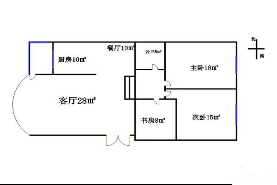 鑫亮园3室2厅1卫95.9㎡户型图