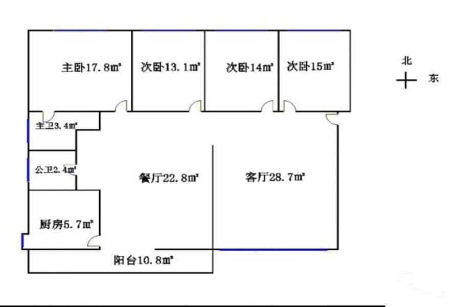 河池市人才市场4室2厅2卫188.2㎡户型图