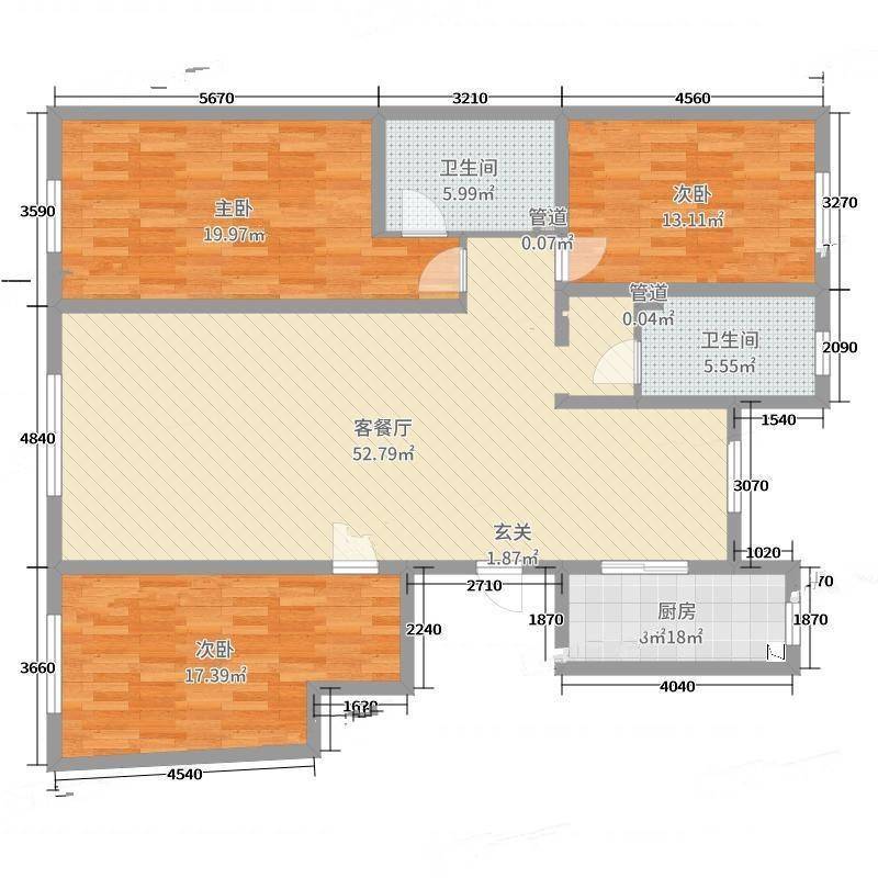 香格里拉国际城3室0厅0卫151㎡户型图