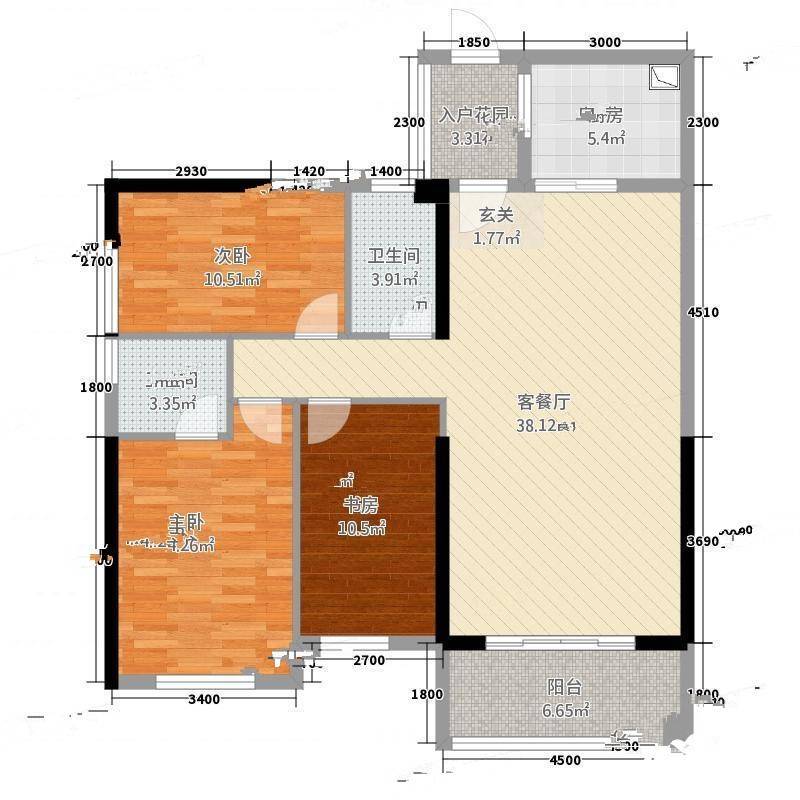 世贸一品3室0厅0卫136㎡户型图