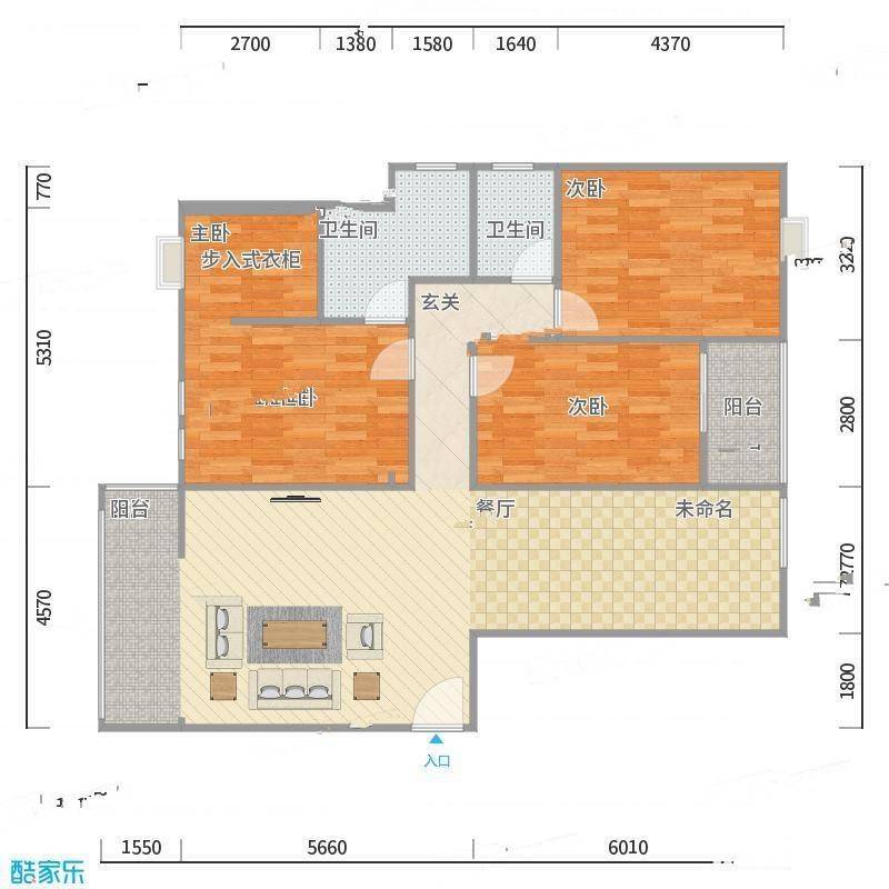 锦塘雅苑3室0厅0卫147㎡户型图