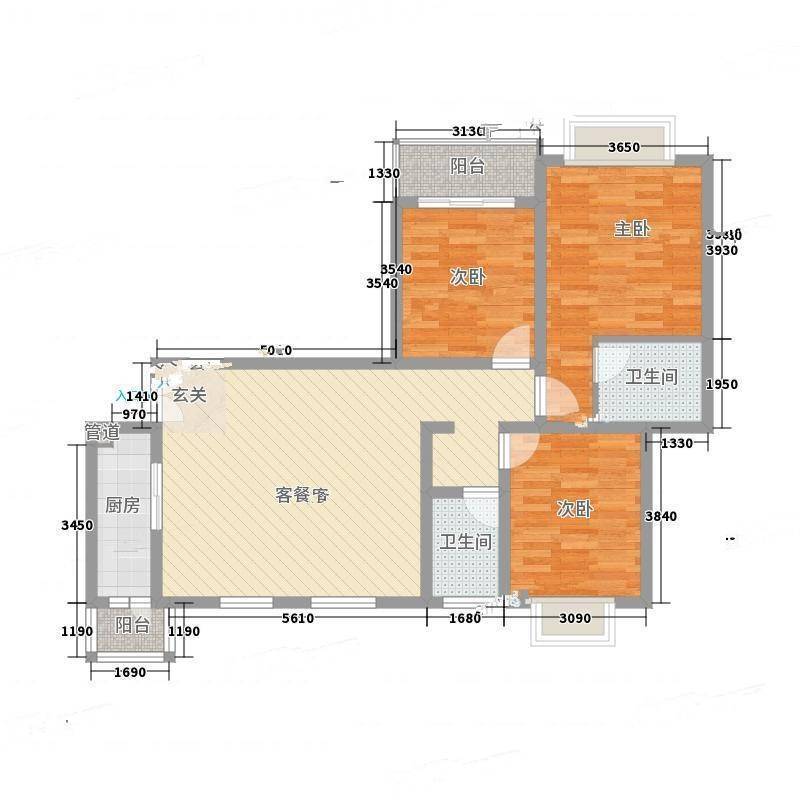 溜石花园3室0厅0卫121㎡户型图