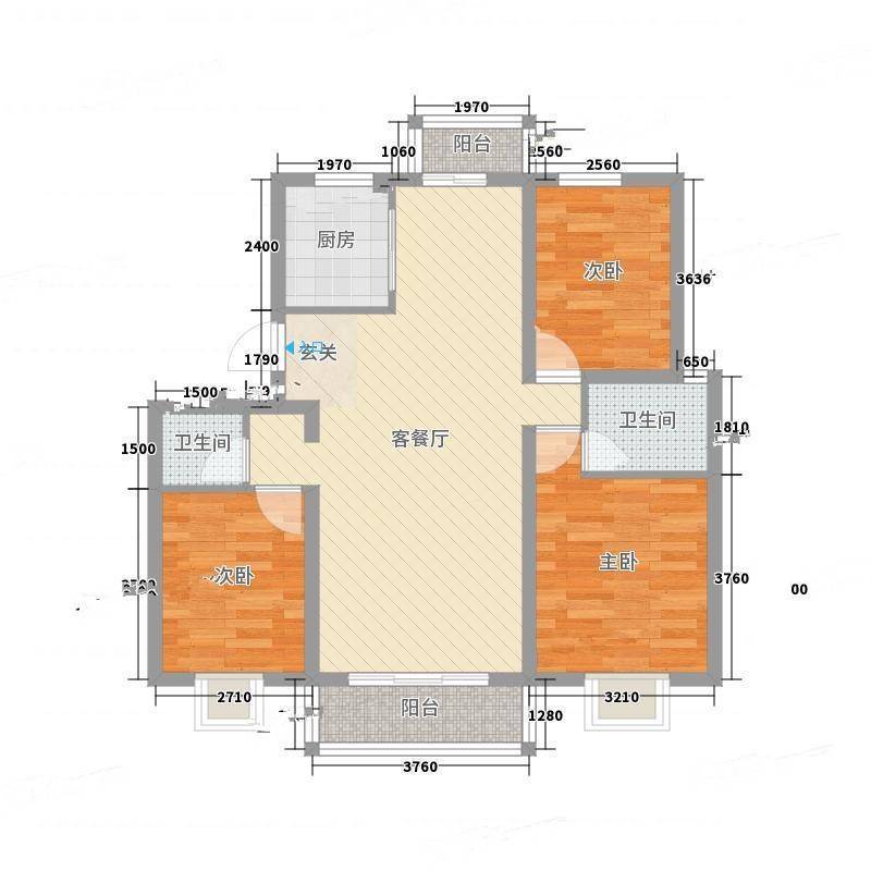 南苑小区3室0厅0卫90㎡户型图