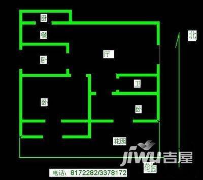 省警校住宅小区3室1厅1卫80㎡户型图