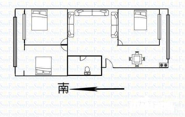 太原理工大社区住宅小区东院3室2厅1卫115㎡户型图