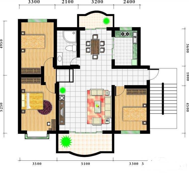 南屯苑3室2厅2卫118㎡户型图