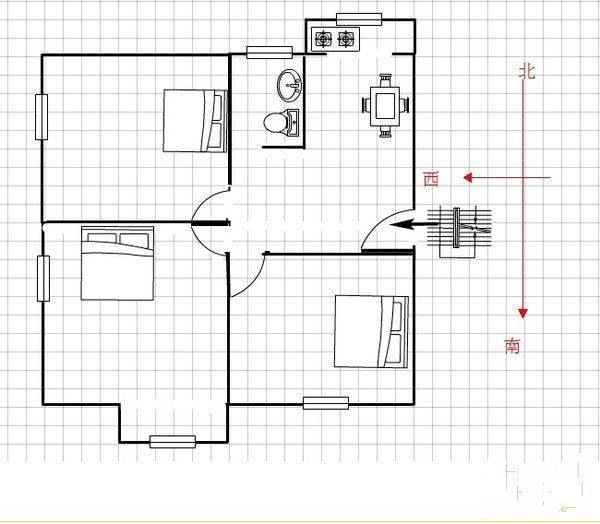 移村8号3室1厅1卫67㎡户型图