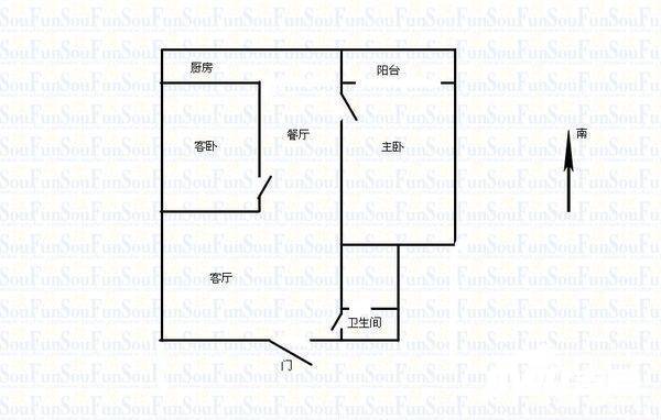 坞城世纪花园2室2厅1卫95㎡户型图