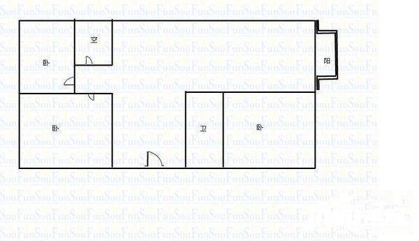 核七院宿舍3室2厅1卫130㎡户型图