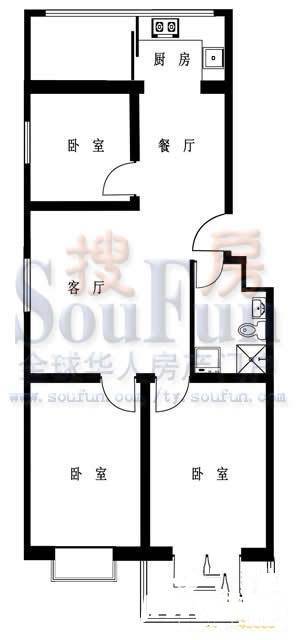 凤凰居3室2厅1卫99.3㎡户型图