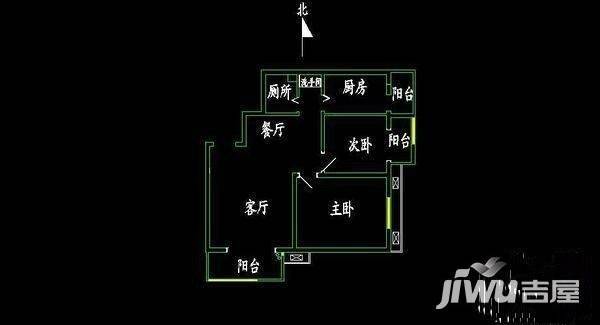 双龙大厦4室2厅1卫150㎡户型图