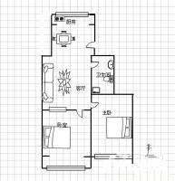 北河湾铁路小区2室1厅1卫67㎡户型图