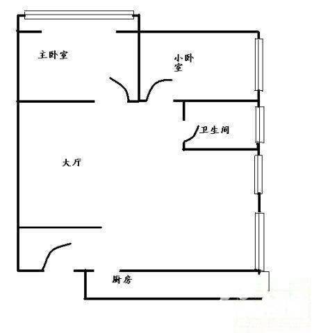 鑫汇苑2室1厅1卫78㎡户型图