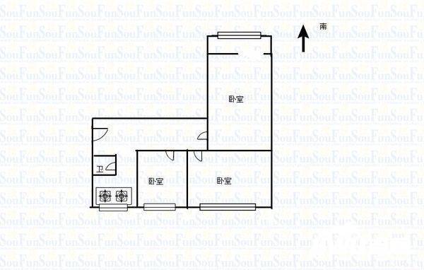 太矿享堂小区2室1厅1卫60㎡户型图