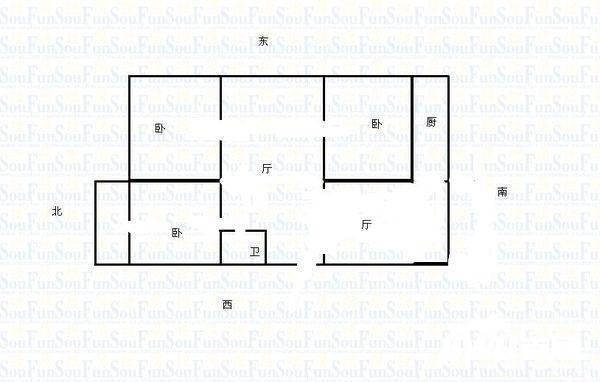 太矿享堂小区3室2厅1卫91㎡户型图