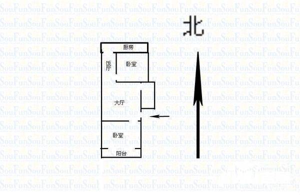 双西公交住宅小区2室1厅1卫60㎡户型图