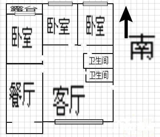 世纪花园3室2厅2卫128㎡户型图