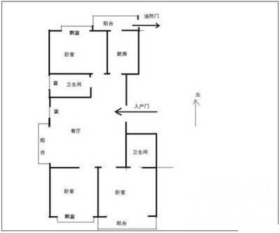 机电厅小区3室2厅1卫110㎡户型图