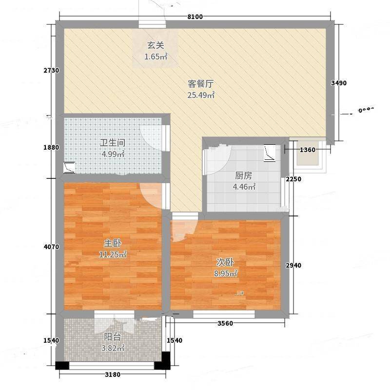 怡然家园2室0厅0卫74㎡户型图