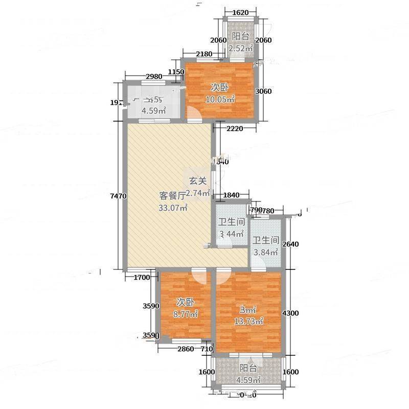 怡然家园3室0厅0卫106㎡户型图