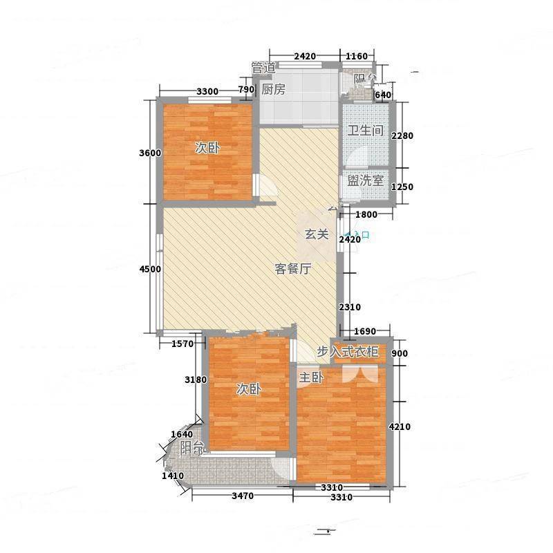 腾龙雅苑3室0厅0卫137㎡户型图