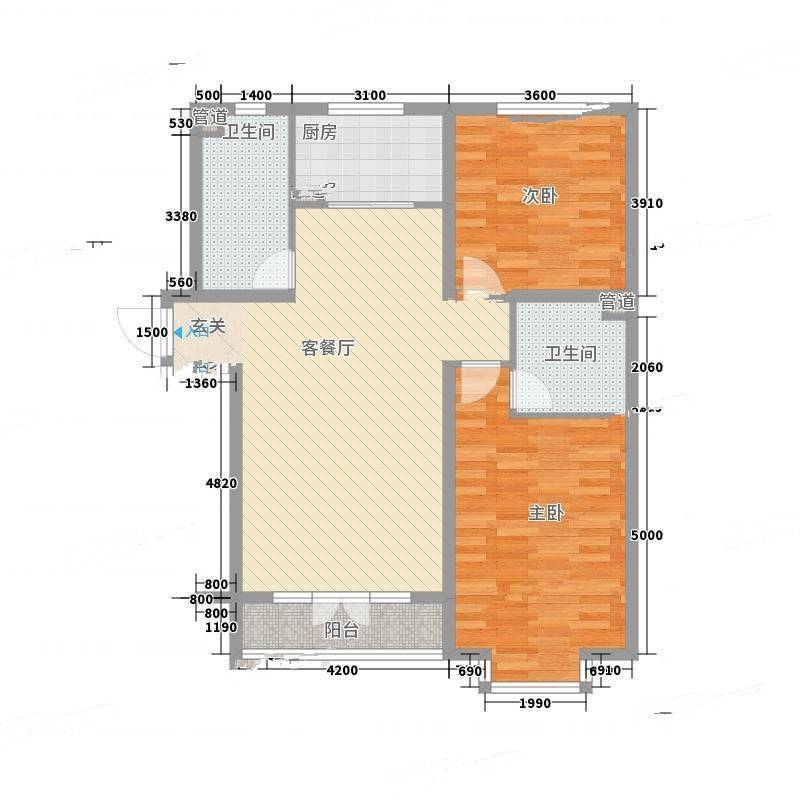 湖景1号2室0厅0卫120㎡户型图