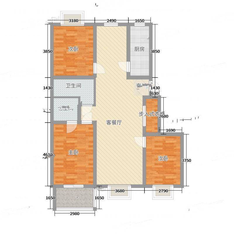 盘龙苑3室0厅0卫126㎡户型图