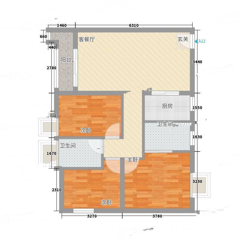 鑫汇苑3室0厅0卫111㎡户型图