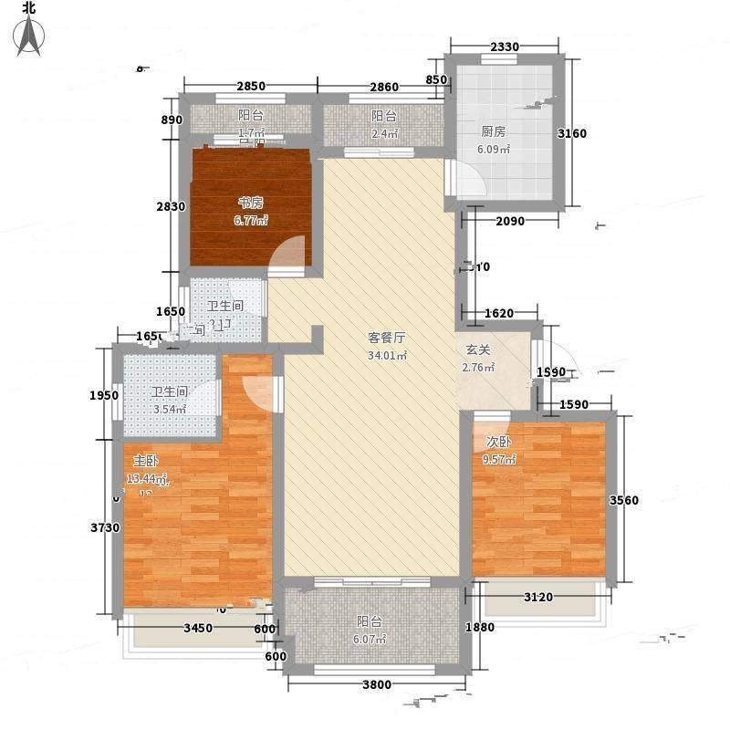 南湖尚苑3室0厅0卫125㎡户型图