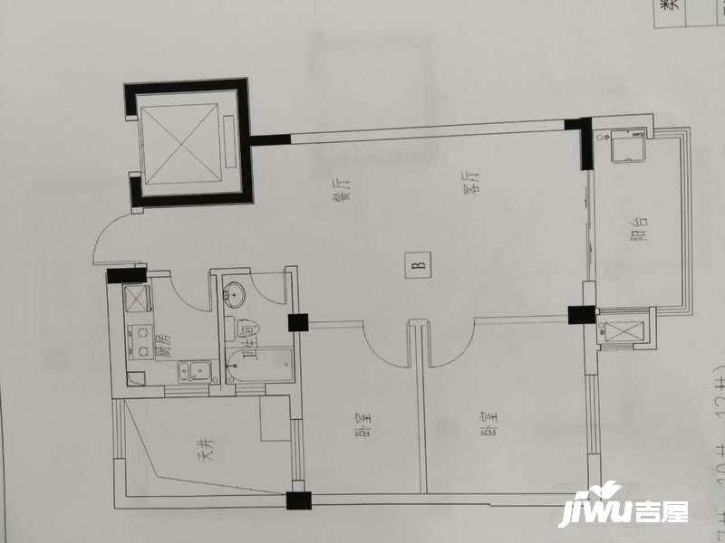 上施家园2室2厅2卫70㎡户型图