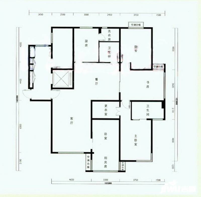 里仁花园三期4室2厅2卫193㎡户型图